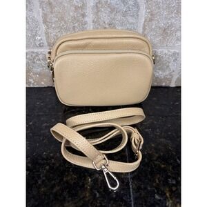 Pom Pom London Mayfair Original Light Tan Leather Crossbody Skinny Strap Only